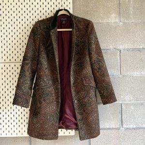 Vintage Brooks Brothers Brown Paisley Coat